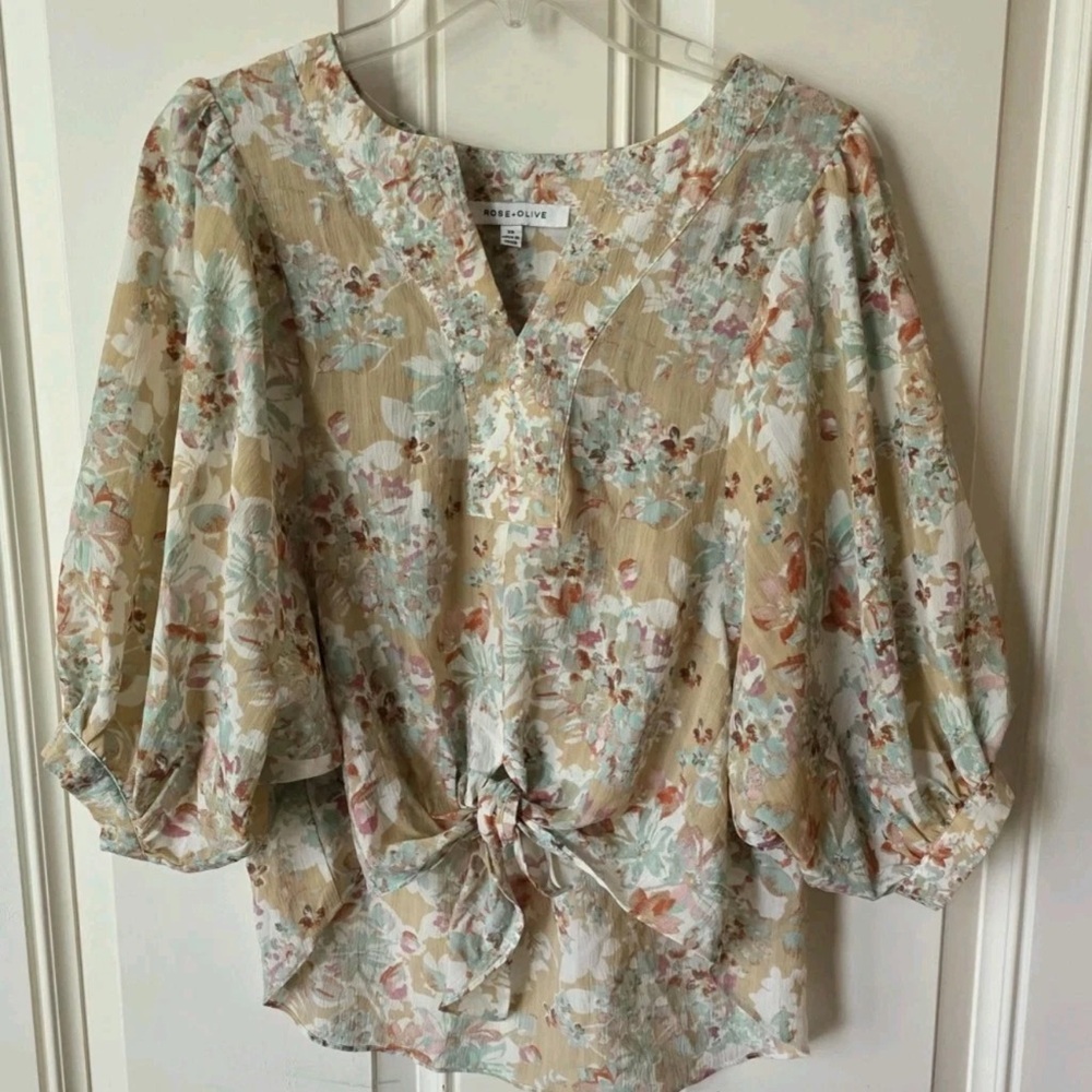 Rose & Olive Multicolor Floral Blouse